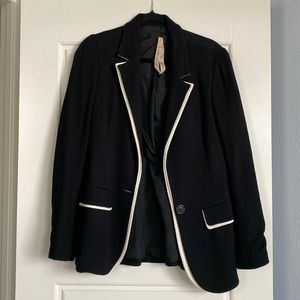 Women's Black Blazer with White Trim